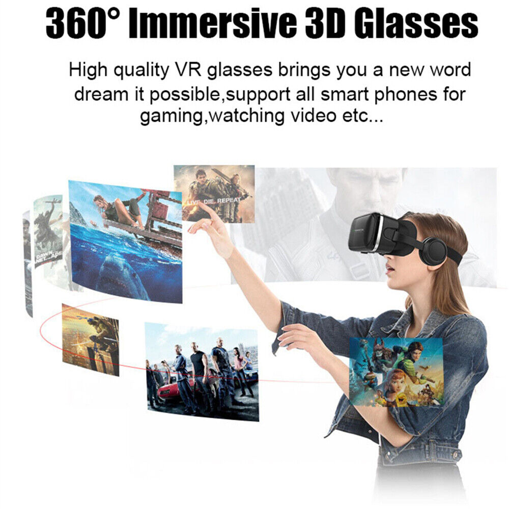 VR-glasögon för smartphone med 360-gradersvy och Bluetooth-fjärrkontroll för gamers | Fioriscas