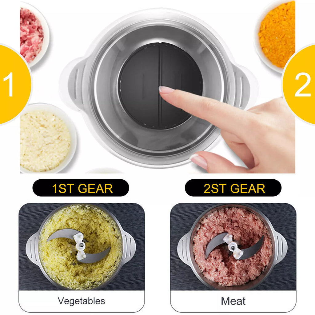 2L Food Chopper with 300W Motor & 4D Stainless Steel Blades for Fast, Even Results - Fioriscas