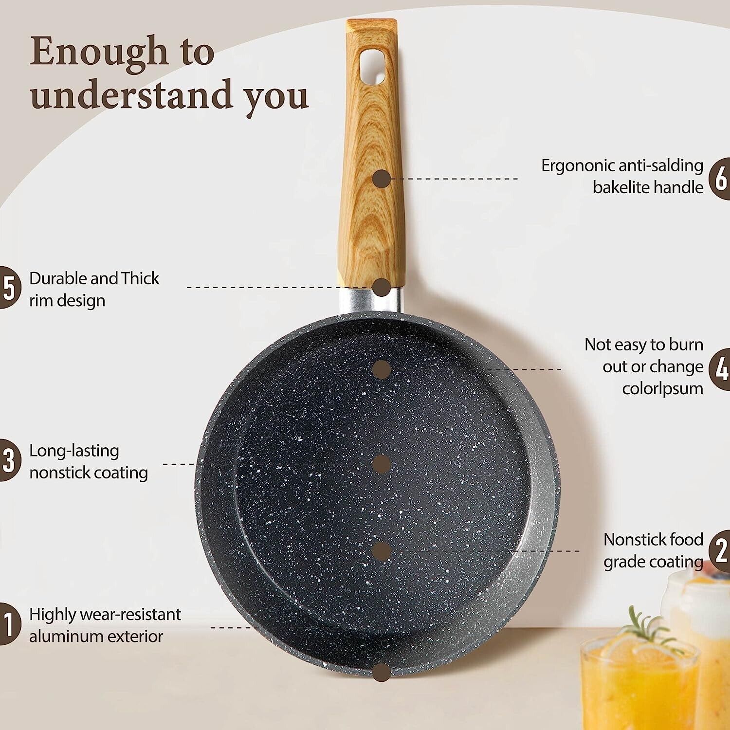 12-Piece Granite Nonstick Cookware Set for Everyday Cooking