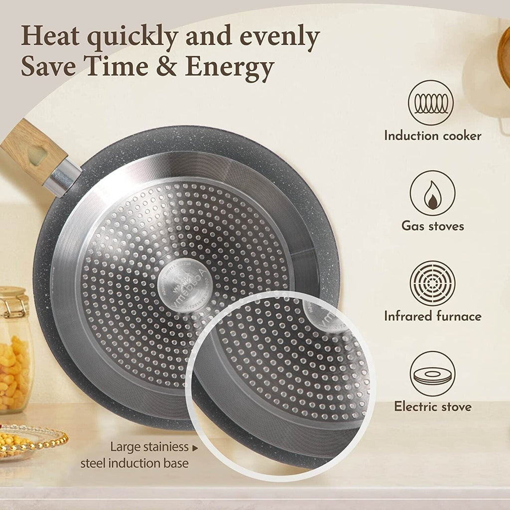 12-Piece Granite Nonstick Cookware Set for Everyday Cooking