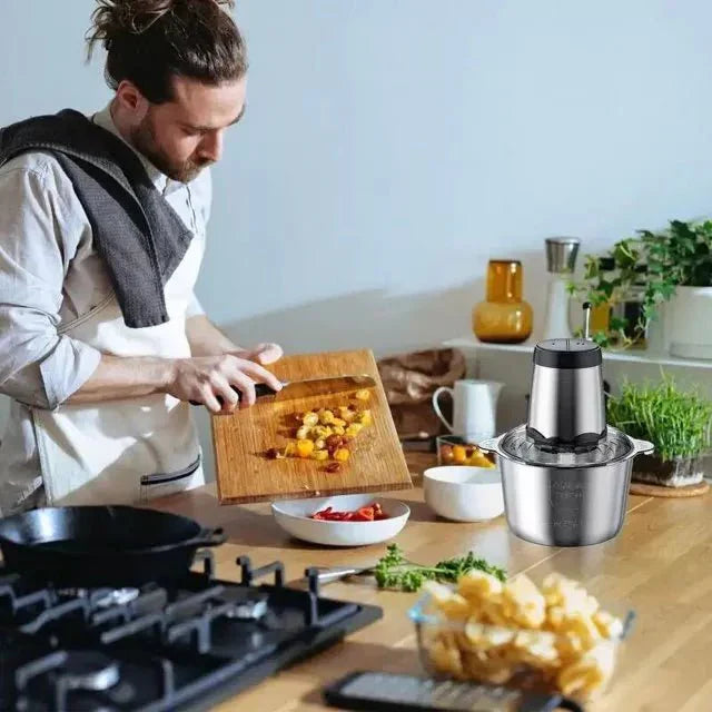 2L Food Chopper with 300W Motor & 4D Stainless Steel Blades for Fast, Even Results - Fioriscas