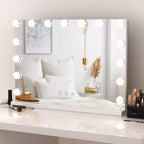 Lighted Vanity Mirror with 10x Magnifier, Touch Dimmer