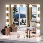 Lighted Vanity Mirror with 10x Magnifier, Touch Dimmer