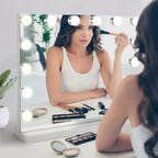 Lighted Vanity Mirror with 10x Magnifier, Touch Dimmer