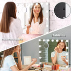 Lighted Vanity Mirror with 10x Magnifier, Touch Dimmer