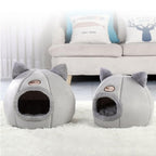 Cama de peluche para gatos em três tamanhos, com algodão PP macio e design amovível, para gatos de interior | Fioriscas