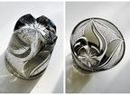 Kireno Inkstone Flame Edo Kiriko whiskyglas, trææske