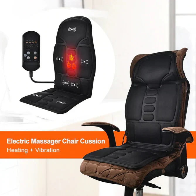 Heated Neck & Back Massage Cushion, AstraRelief Elite, Eight Motors
