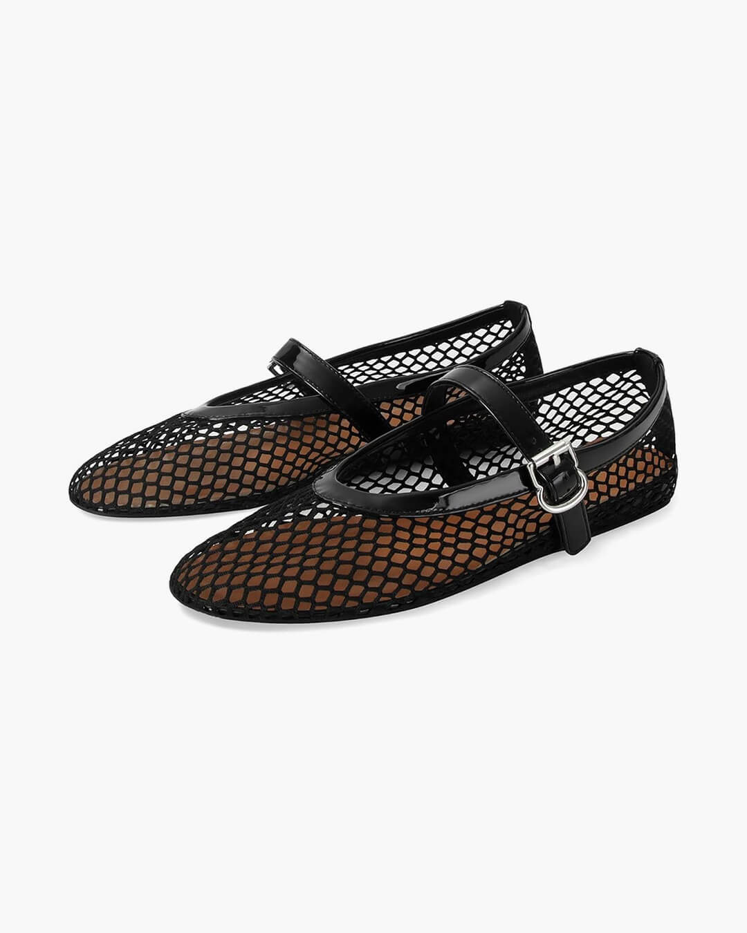 Women's Breathable Mesh Ballet Flats With Vegan Leather Trim