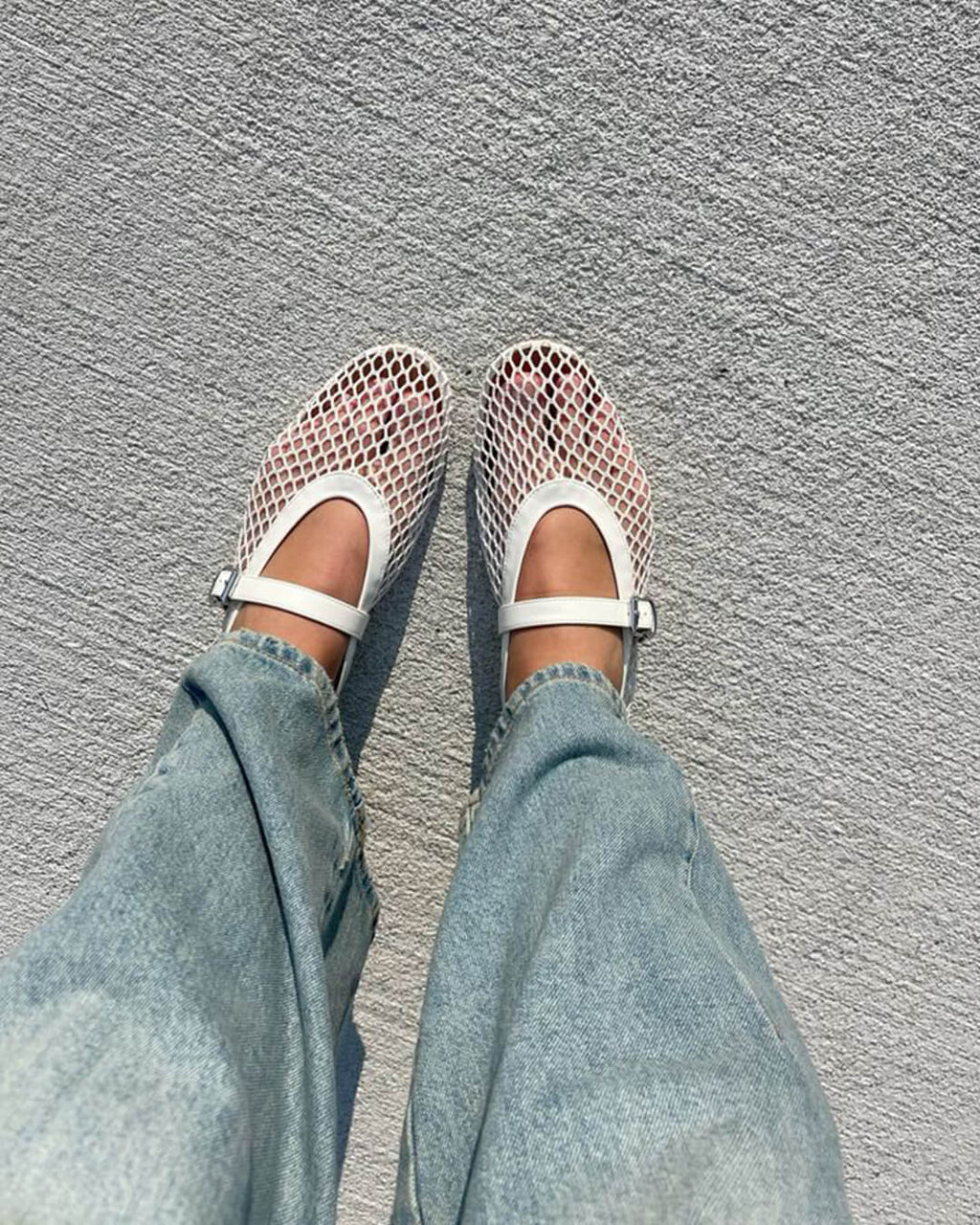 Women's Breathable Mesh Ballet Flats With Vegan Leather Trim