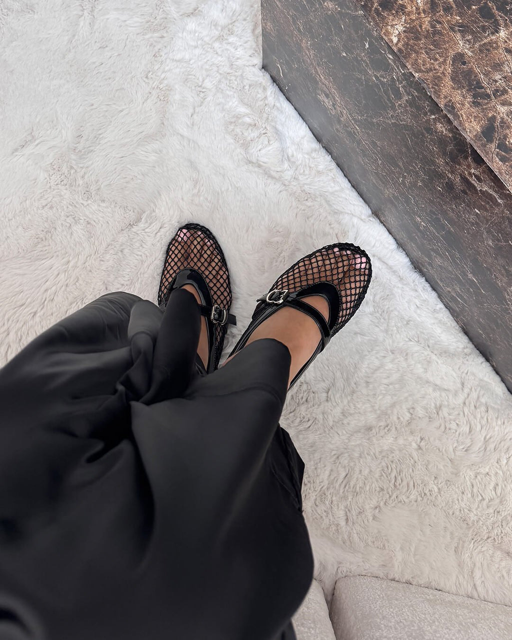 Women's Breathable Mesh Ballet Flats With Vegan Leather Trim