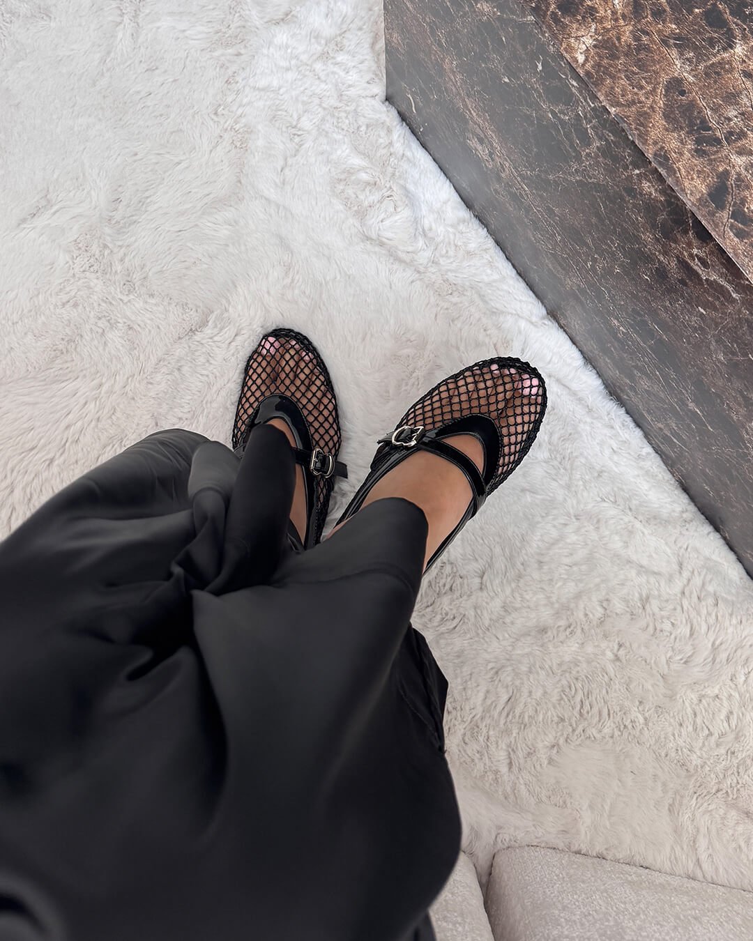 Women's Breathable Mesh Ballet Flats With Vegan Leather Trim