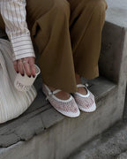 Women's Breathable Mesh Ballet Flats With Vegan Leather Trim