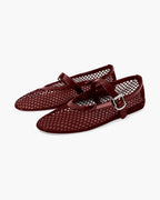 Women's Breathable Mesh Ballet Flats With Vegan Leather Trim