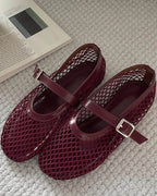 Women's Breathable Mesh Ballet Flats With Vegan Leather Trim