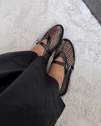 Women's Breathable Mesh Ballet Flats With Vegan Leather Trim