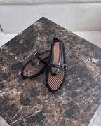 Women's Breathable Mesh Ballet Flats With Vegan Leather Trim