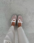 Women's Breathable Mesh Ballet Flats With Vegan Leather Trim
