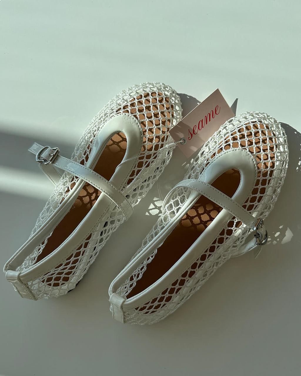 Women's Breathable Mesh Ballet Flats With Vegan Leather Trim