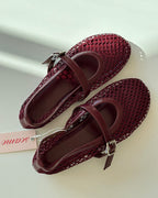 Women's Breathable Mesh Ballet Flats With Vegan Leather Trim