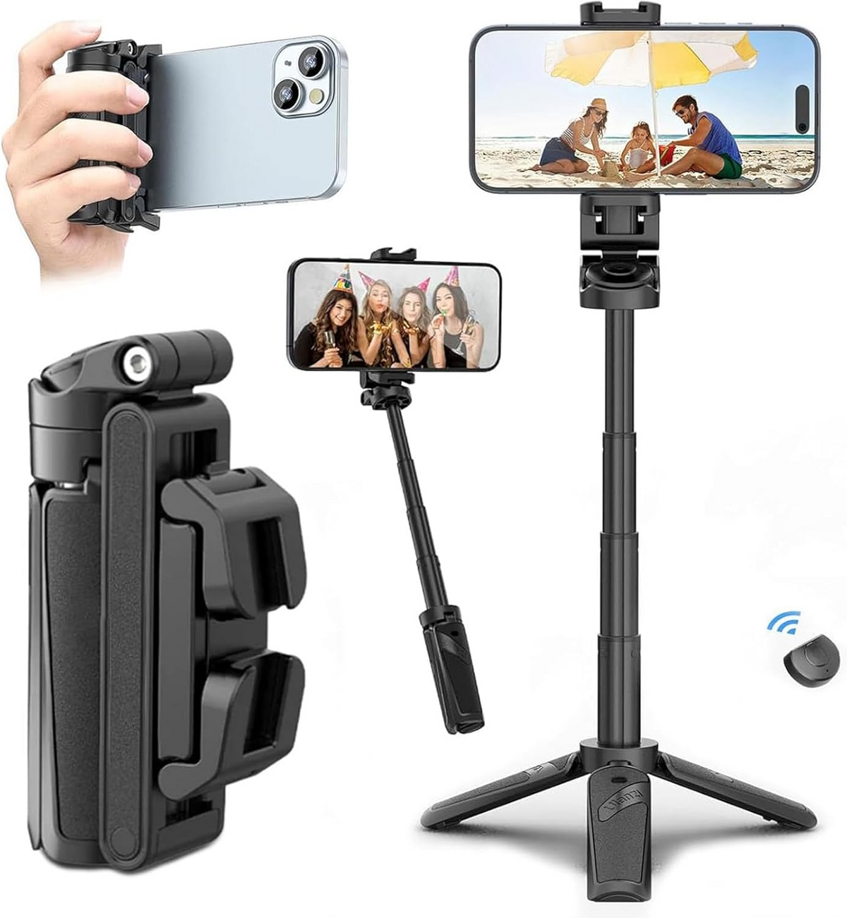 4-teiliges Selfie-Stick-Stativ mit Bluetooth für Reisende | Fioriscas