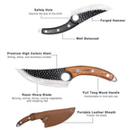 Hand-Forged Boning Knife for Chefs, 6-Inch Serbian Carbon Steel