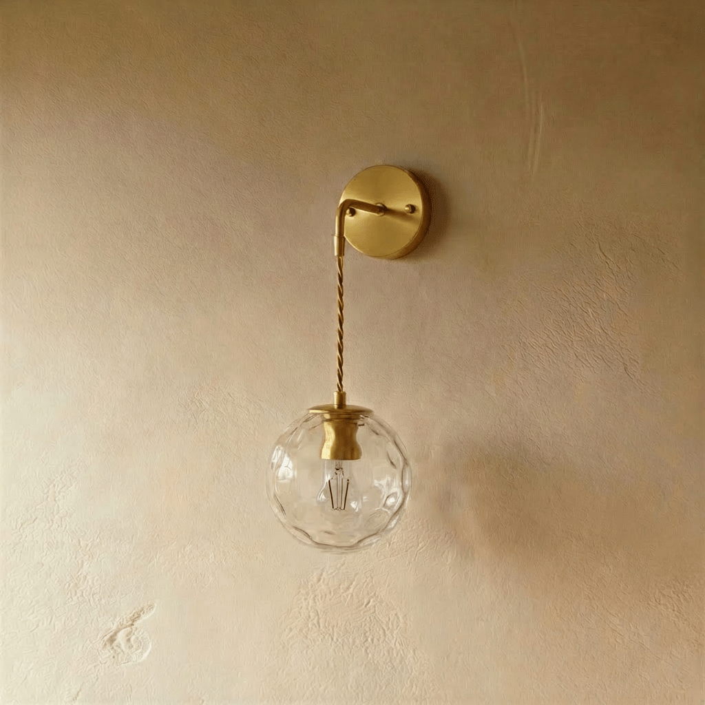 Copper Halo Wall Light With Frosted Glass Shade And Minimalist Design