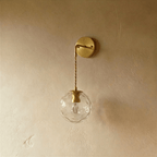 Copper Halo Wall Light With Frosted Glass Shade And Minimalist Design