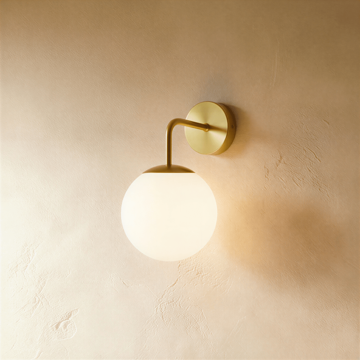 Copper Halo Wall Light With Frosted Glass Shade And Minimalist Design