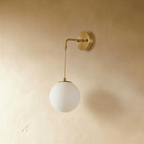 Copper Halo Wall Light With Frosted Glass Shade And Minimalist Design