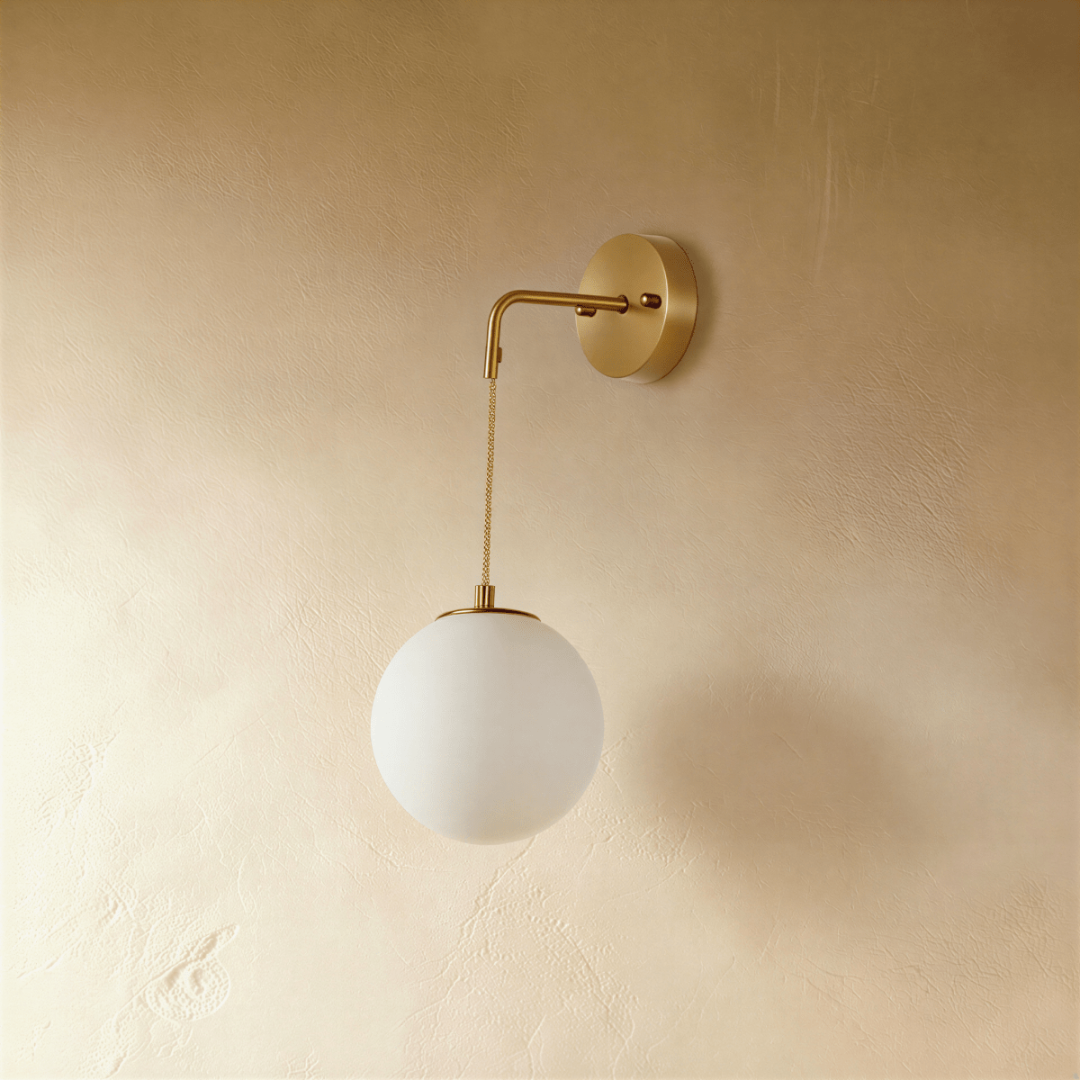 Copper Halo Wall Light With Frosted Glass Shade And Minimalist Design