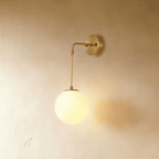 Copper Halo Wall Light With Frosted Glass Shade And Minimalist Design