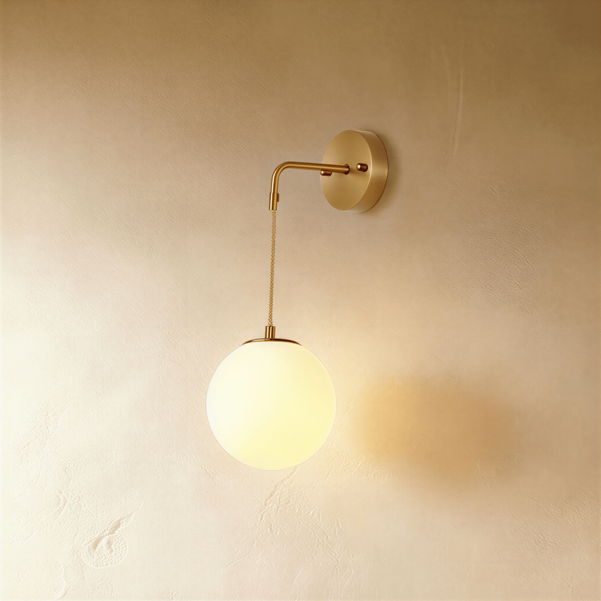 Copper Halo Wall Light With Frosted Glass Shade And Minimalist Design