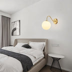 Copper Halo Wall Light With Frosted Glass Shade And Minimalist Design