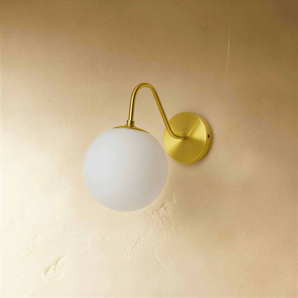 Copper Halo Wall Light With Frosted Glass Shade And Minimalist Design