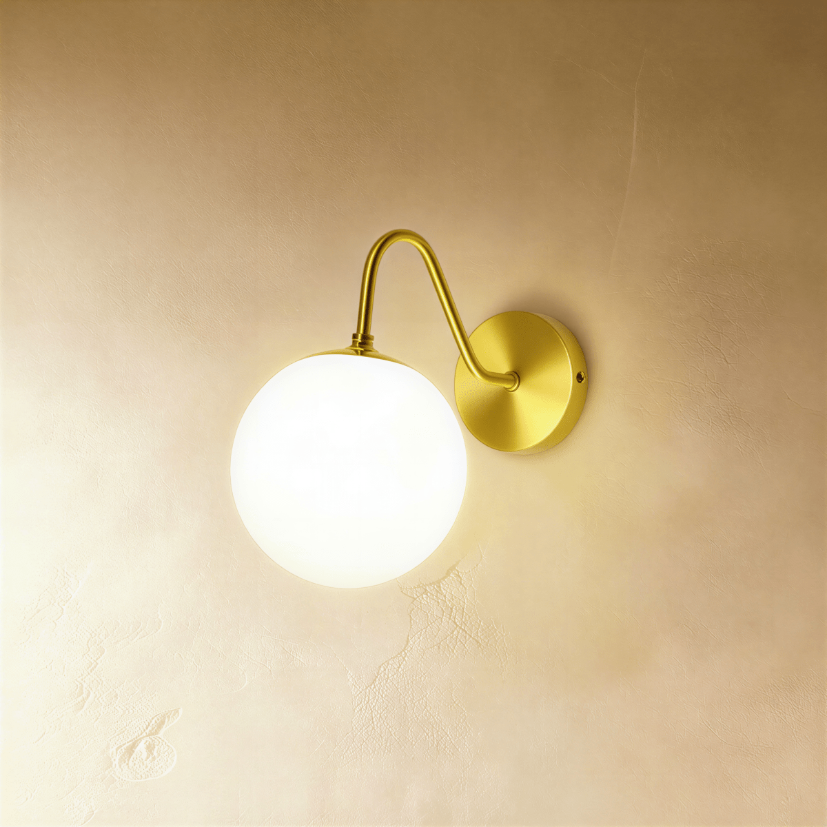 Copper Halo Wall Light With Frosted Glass Shade And Minimalist Design