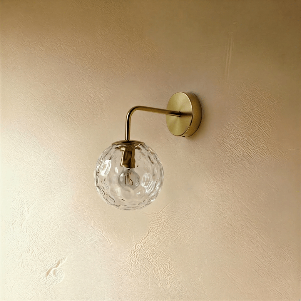 Copper Halo Wall Light With Frosted Glass Shade And Minimalist Design