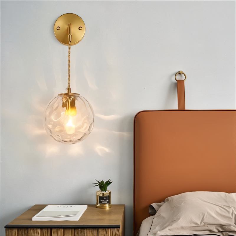 Copper Halo Wall Light With Frosted Glass Shade And Minimalist Design