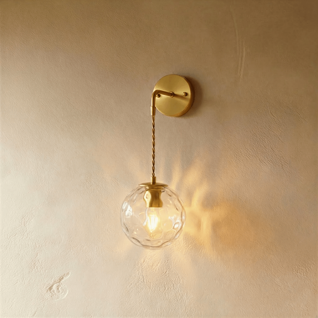 Copper Halo Wall Light With Frosted Glass Shade And Minimalist Design