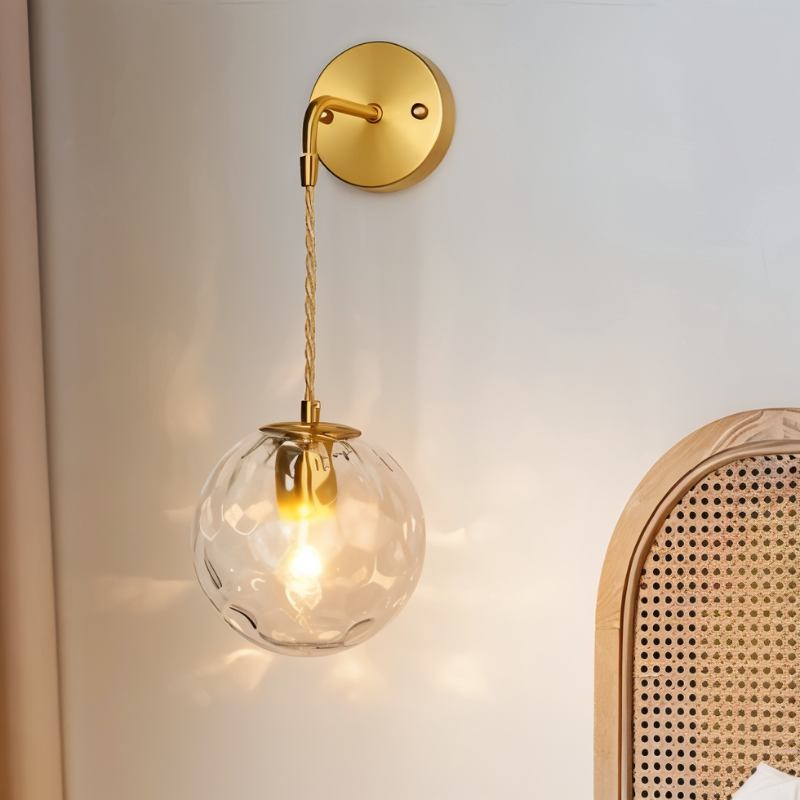 Copper Halo Wall Light With Frosted Glass Shade And Minimalist Design