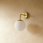Copper Halo Wall Light With Frosted Glass Shade And Minimalist Design