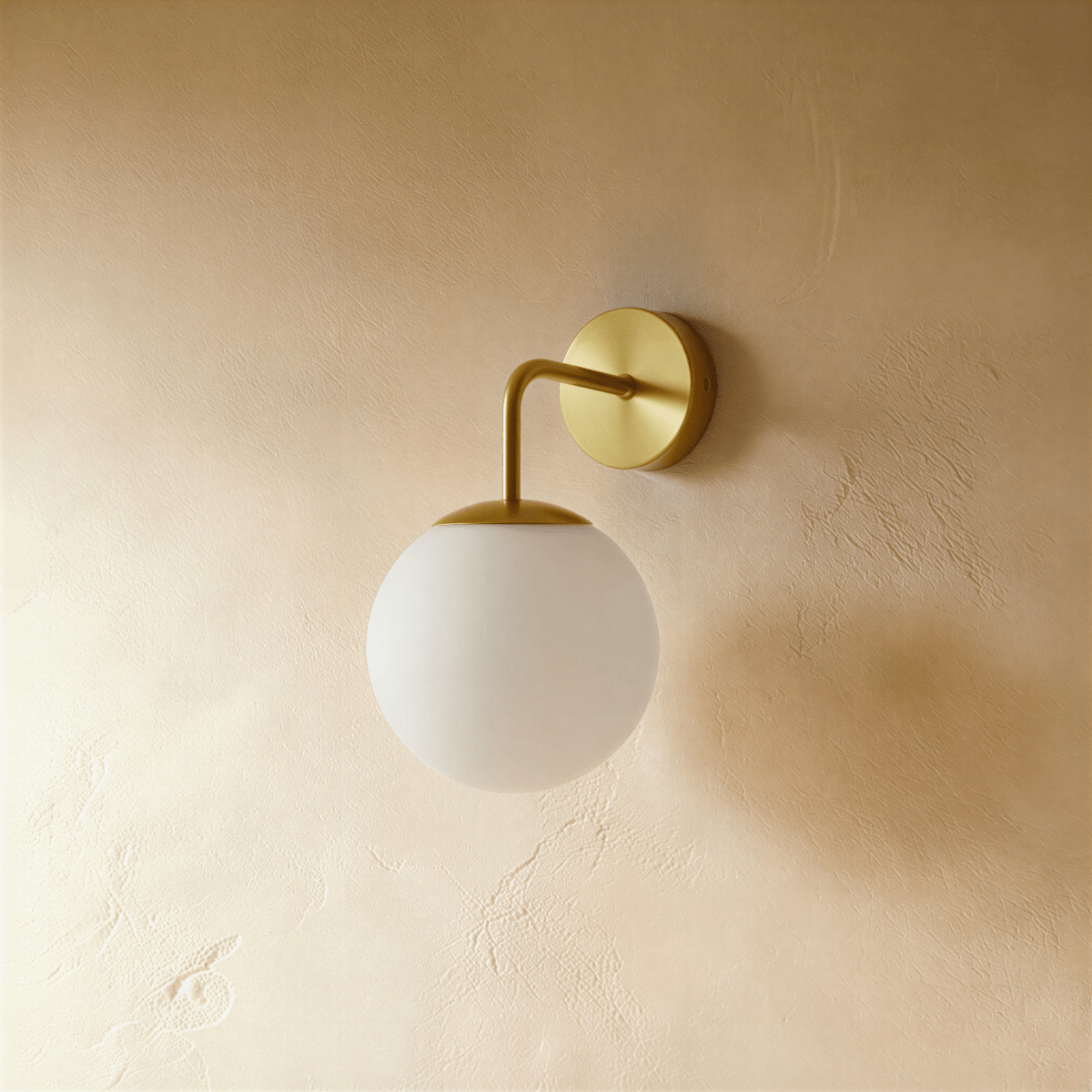 Copper Halo Wall Light With Frosted Glass Shade And Minimalist Design