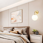 Copper Halo Wall Light With Frosted Glass Shade And Minimalist Design