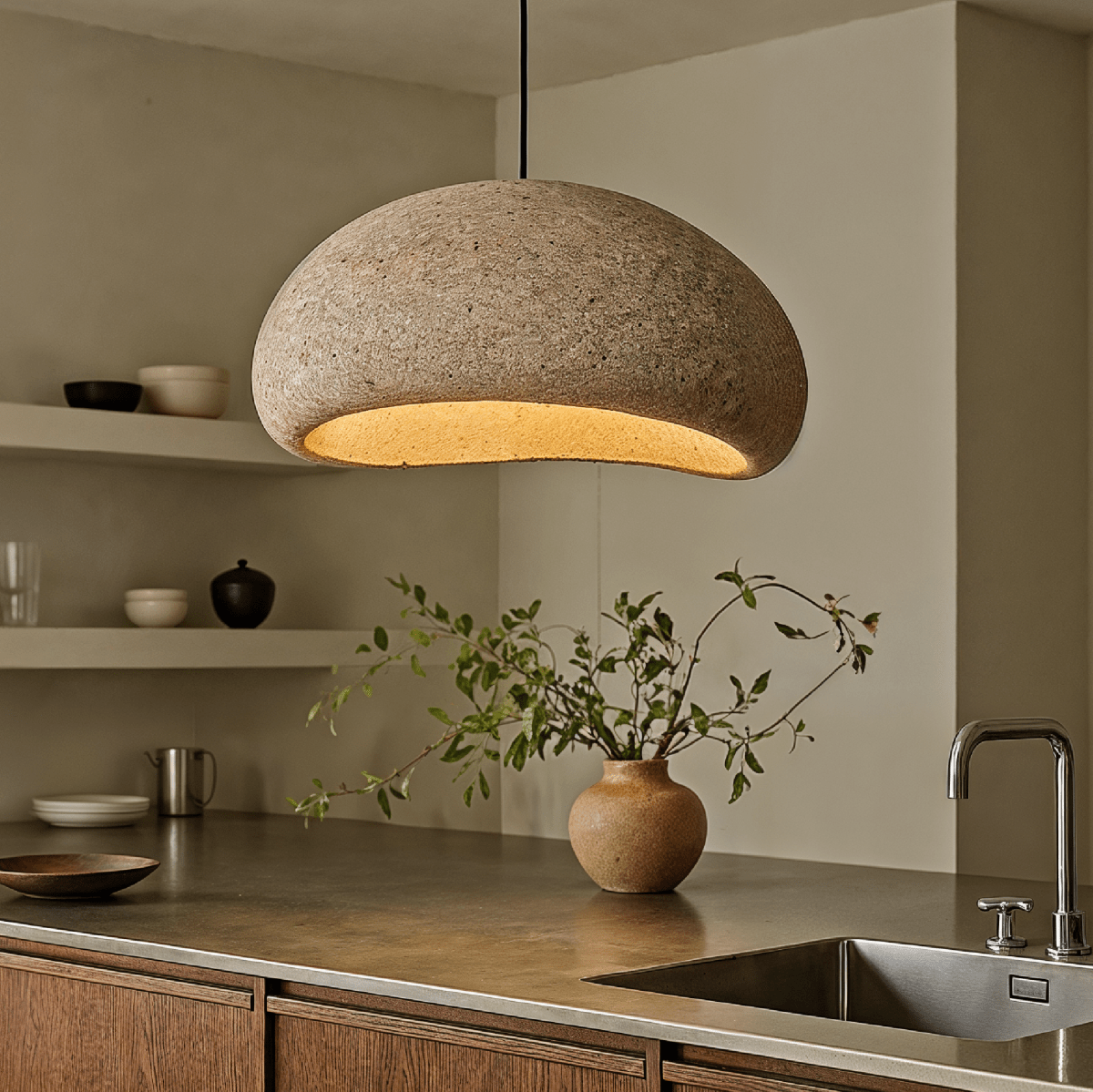 Cloudveil Sand Pendant Light Inspired By Wabi Sabi Minimalism