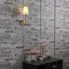 Nástěnná lampa Aurora z mosazi s krémově bílým bavlněným stínidlem