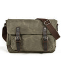 Waxed Canvas Crossbody Sling Bag With Leather Trim, Vintage Style