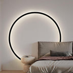 Round LED Wall Light, NovaHalo LumaNova, Black Minimalist Design