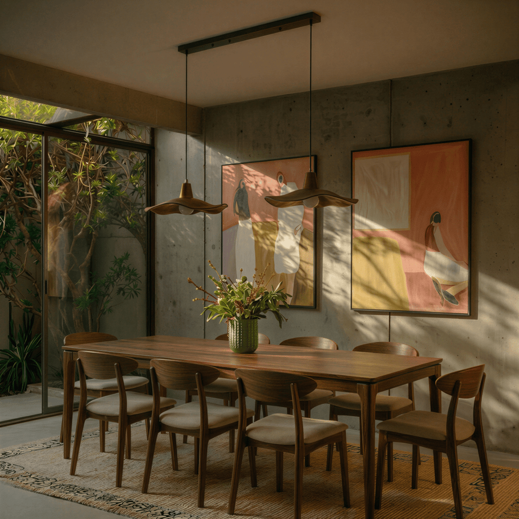 LumaWabi nordisk Wabi Sabi pendellampa för moderna interiörer med polerad finish