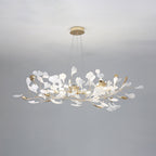 Olivia Ginkgo Leaf Modern Petal Shaped Metal Chandelier, Gold - Neutralighting