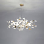 Olivia Ginkgo Leaf Modern Petal Shaped Metal Chandelier, Gold - Neutralighting